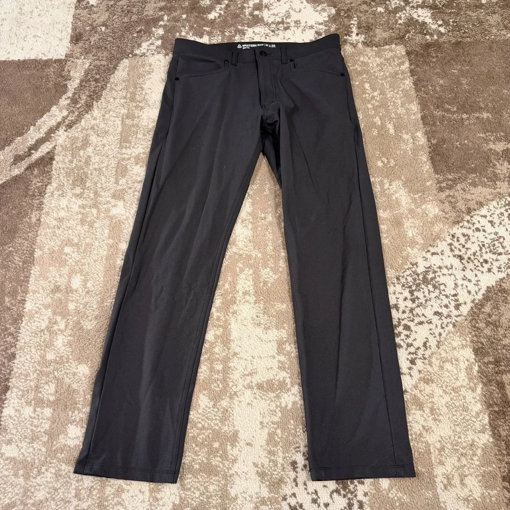 Western Rise Diversion Pants Mens 31x30 Slim Fit Black Stretch Travel Breathable